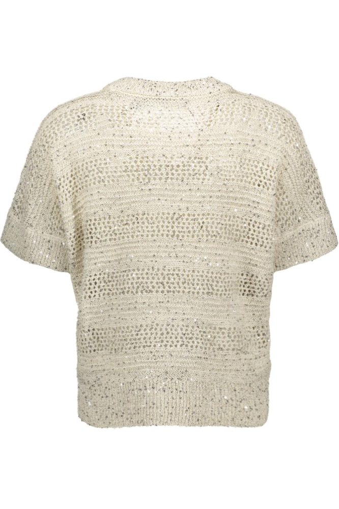 VMLEILANI STRIPE SS O-NECK PULLOVER 10327755 Birch/W. SILVER